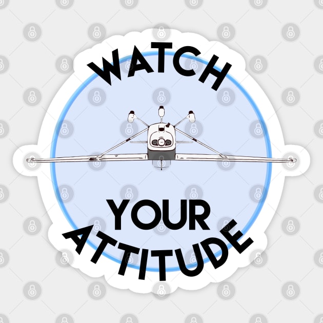 Watch Your Attitude - Inverted Cessna 172 Sticker by Vidision Avgeek